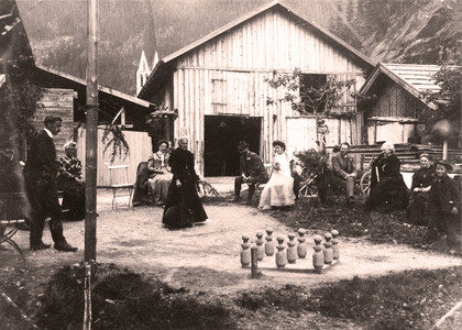 Gäste im Hirschen (Längenfeld) um 1900